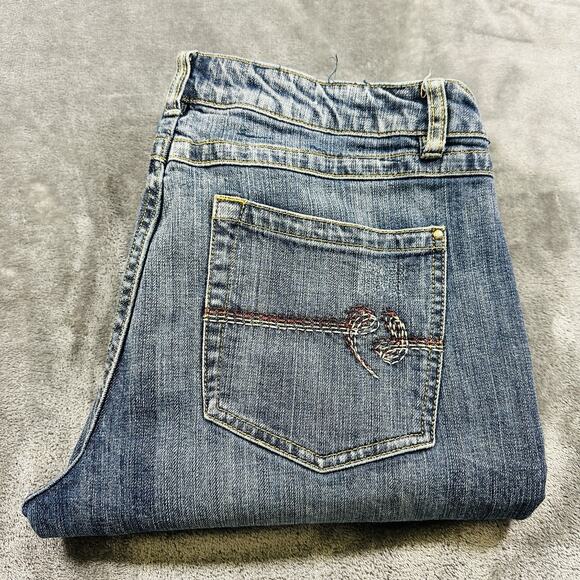Vintage Pepe Jeans UK Women’s 32 Blue Boot Cut Embroidered Red Tag Y2K - Picture 1 of 13